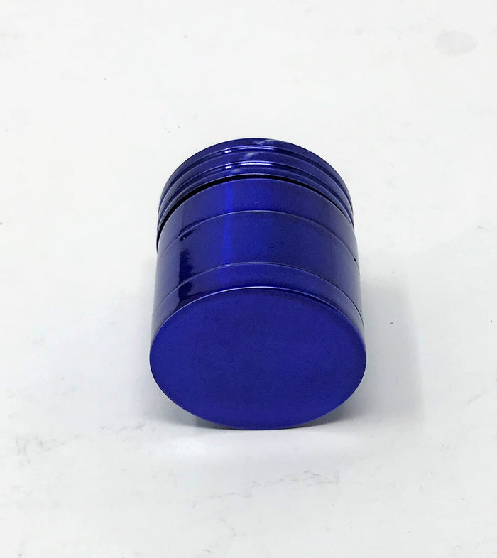 1.25" Herb Grinder with Pollen Catcher and Magnetic Lid - 4 Piece in ROYAL BLUE