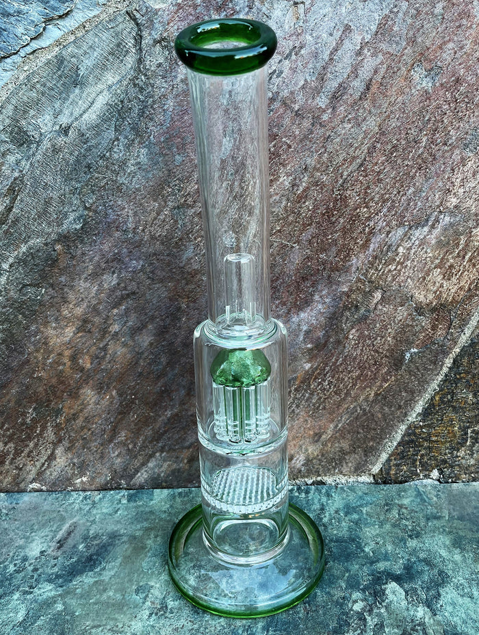 13" Thick Glass Rig Dome Perc Tree Perc Honey Comb 18mm Yoda Bowl