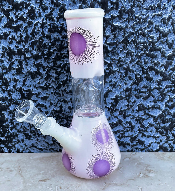 8" Glass Beaker Bong Dome Perc Ice Catchers Slide in stem with Bowl