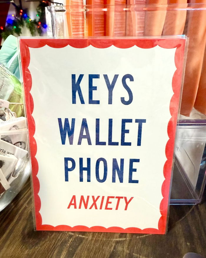 keys wallet phone anxiety mini print 5x7 by World Famous Original sold by Le Monkey House