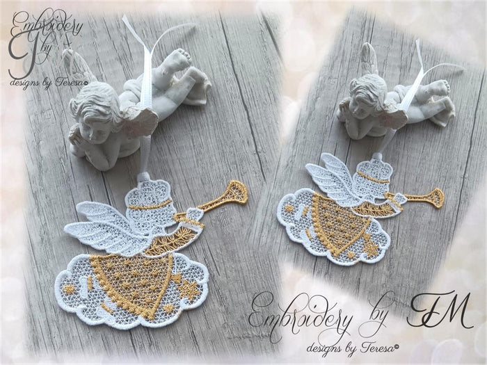 Angel christmas FSL No.3 /4x4 hoop/two variations