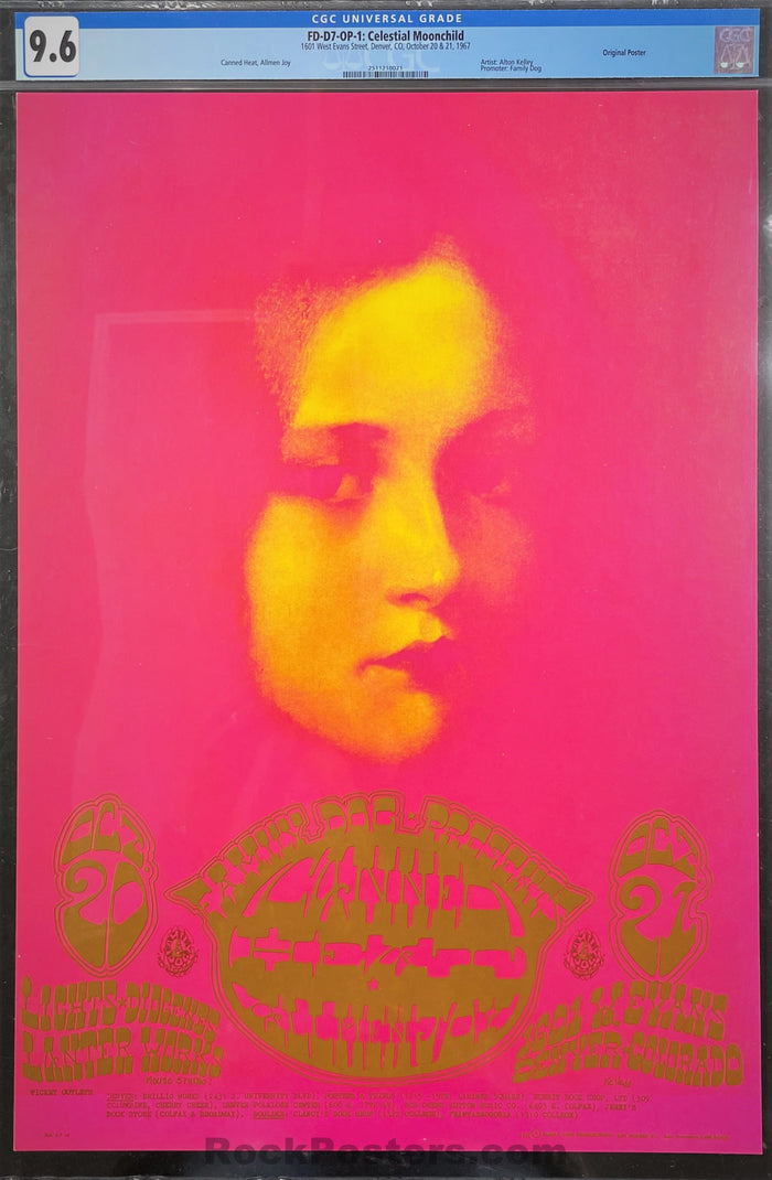 AUCTION - FDD-7 - Canned Heat - 1967 Poster - Family Dog Denver - CGC Graded 9.6
