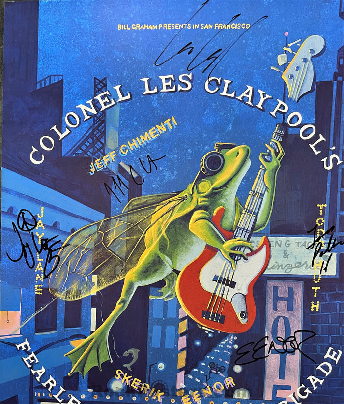 AUCTION - NF-413 - Col. Les Claypool's Fearless Frog Brigade - Band Signed - 2000 Poster - The Fillmore - Near Mint Minus