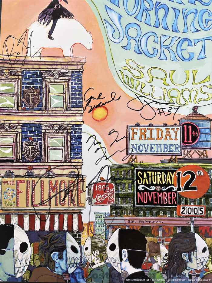 AUCTION - NF-728 - My Morning Jacket - Band Signed - 2005 Poster - The Fillmore - Near Mint Minus