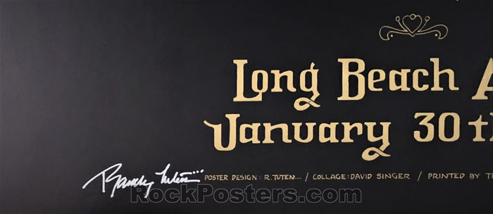 AUCTION - Santana - Randy Tuten SIGNED - Long Beach - 1977 Poster - Excellent - SF Rock Posters & Collectibles