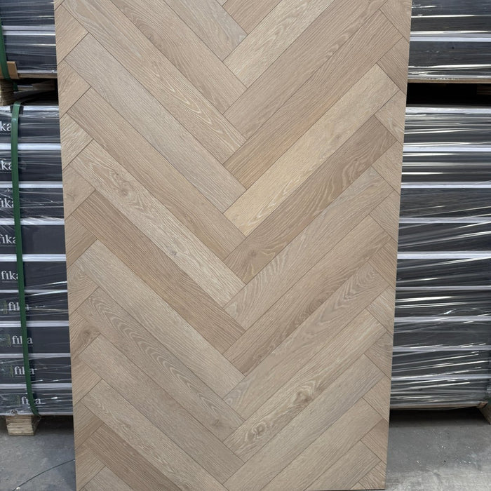 Sample of Washed Oak Herringbone - Wood Floor Store
