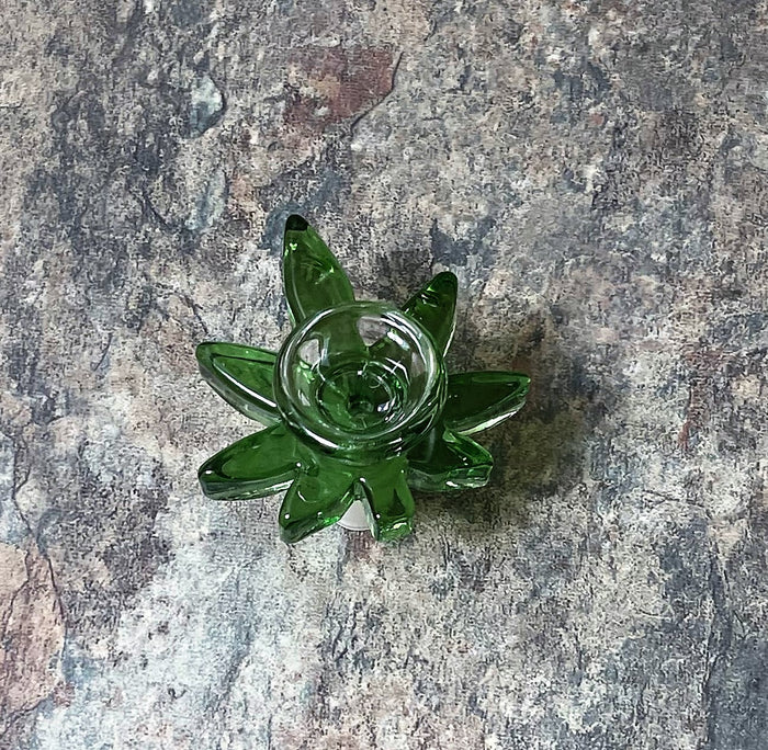 Beautiful Glass Color Leaves inside 9.5" Thick Glass Rig &14mm Bowl Leaf