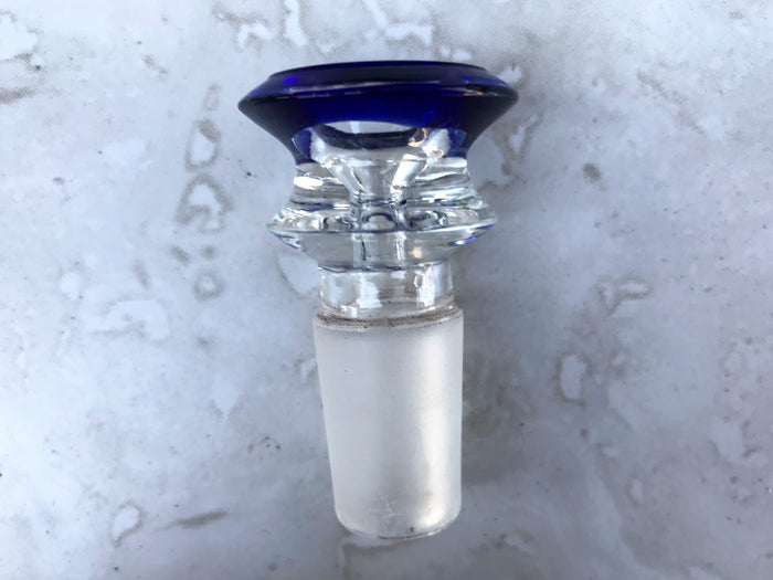 Best Thick Glass 18mm Male Blue Ring Herb Bowl