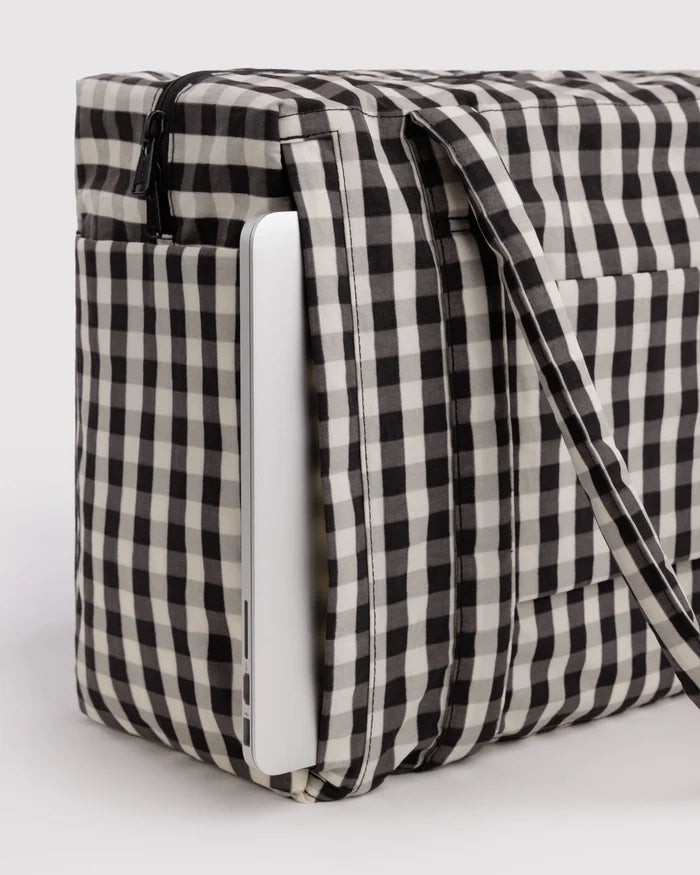 Black & Cream Gingham Small Cloud Carry On
