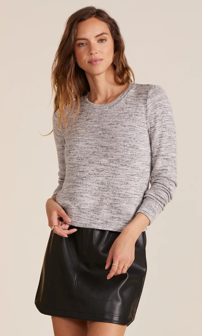 BOBI LONG SLEEVE RIBBED WOMENS CREWNECK