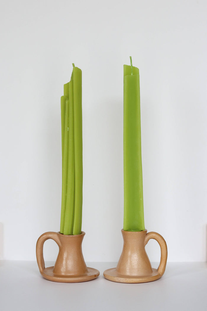 Celery Beeswax Candles set of 2