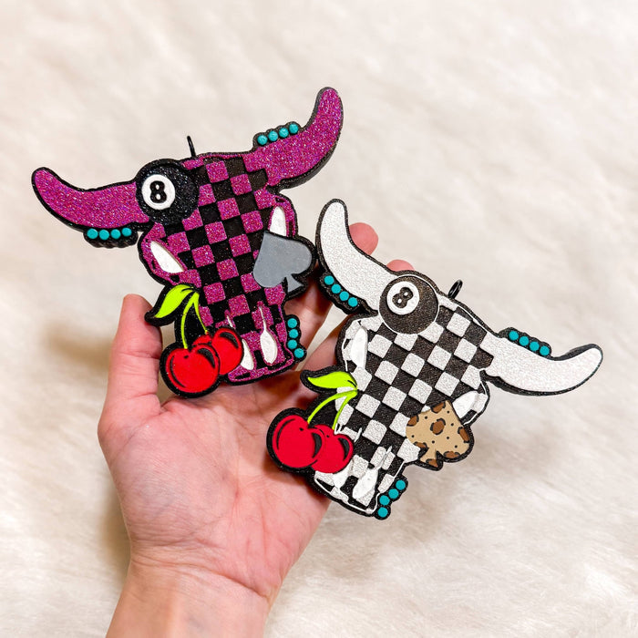 Checkered Bull Skull Freshie - 260 Broadway Boutique