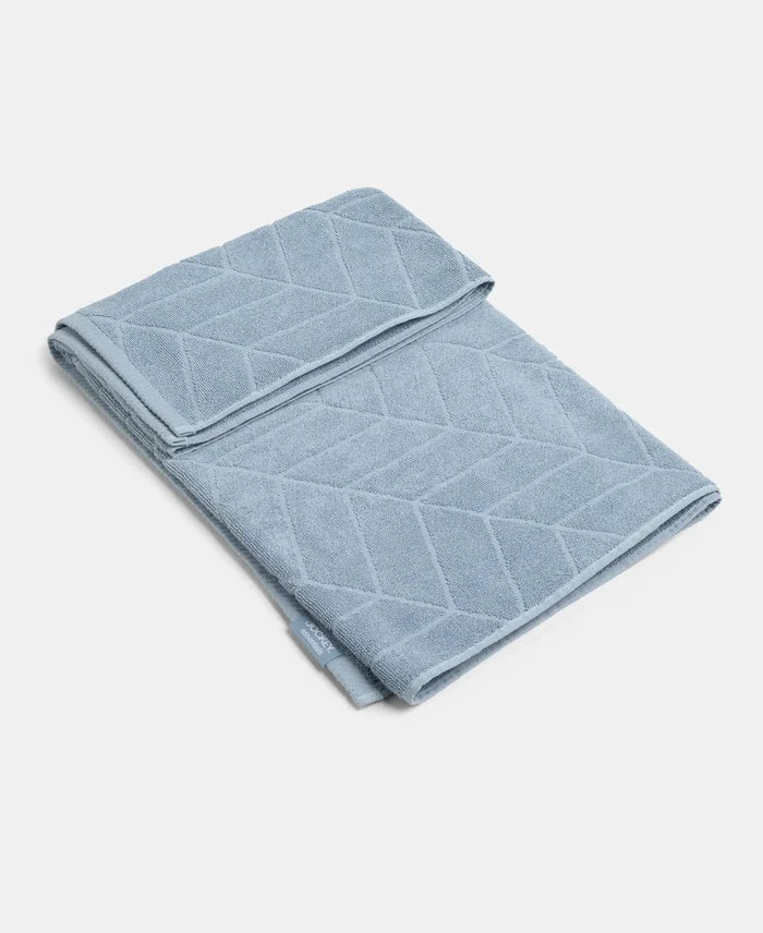 Cotton Terry Ultrasoft and Durable Patterned Bath Towel - Dusty Blue