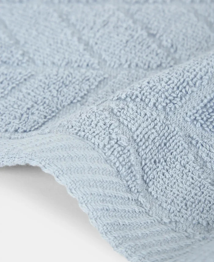 Cotton Terry Ultrasoft and Durable Patterned Hand Towel - Dusty Blue (Pack of 2)