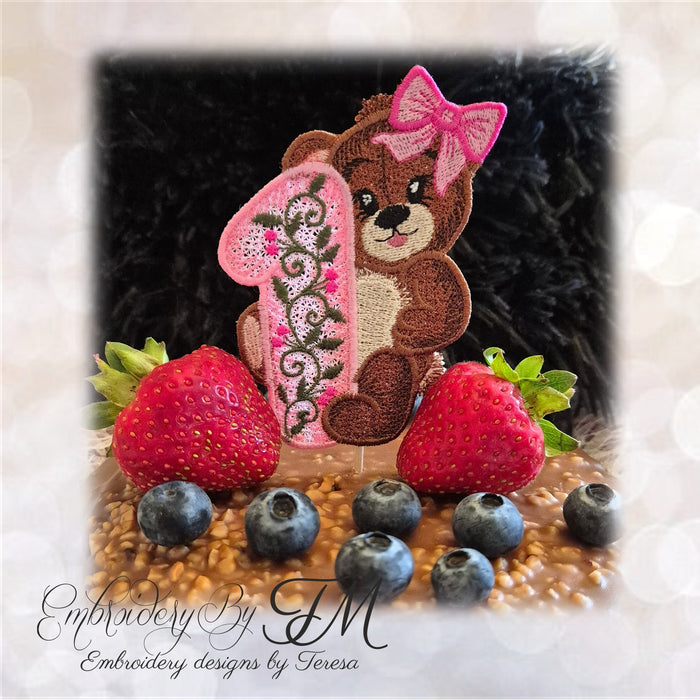 Cute bear No.1 / two variations/4x4 hoop