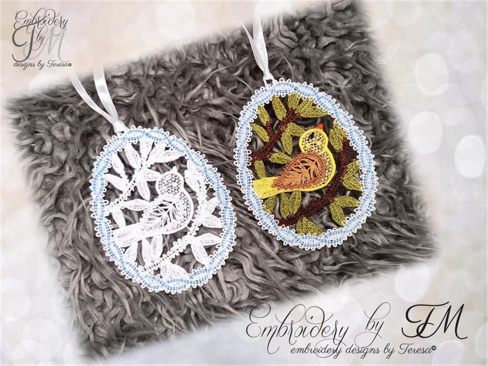 Egg bobbin lace No.4/FSL/4x4 hoop