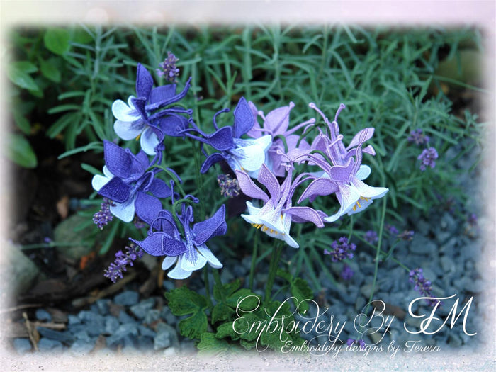 Flower Columbine 3D / 4x4 hoop
