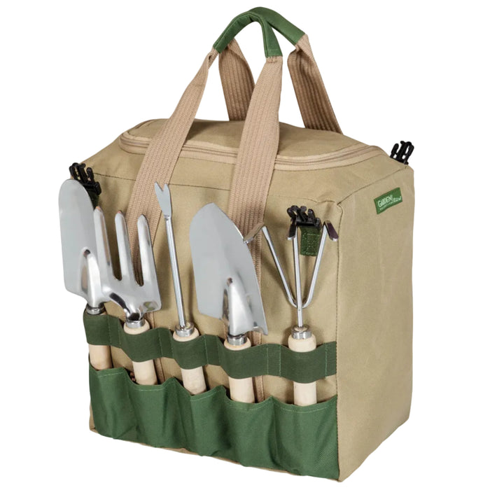 Gardener Folding Seat with Tools - The Well Appointed House
