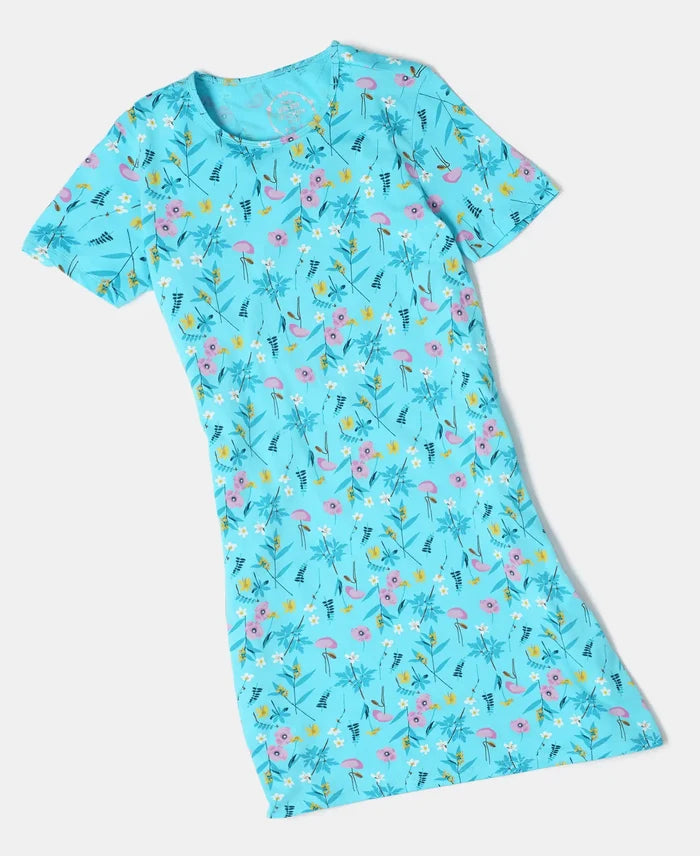 Girl's Super Combed Cotton Printed Dress with Matching Headband - Assorted