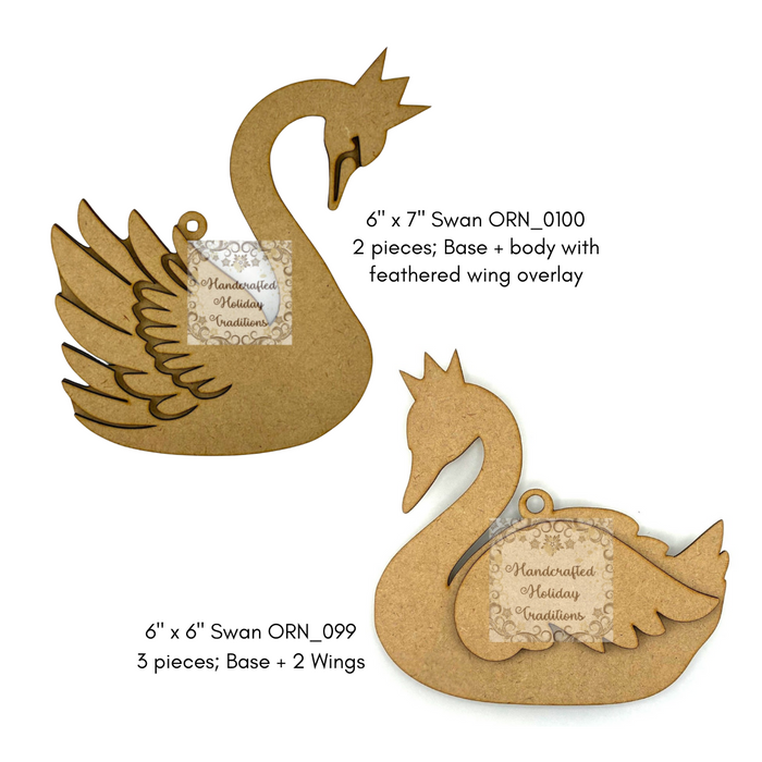 Handcrafted Holiday Traditions MDF Swan Ornament