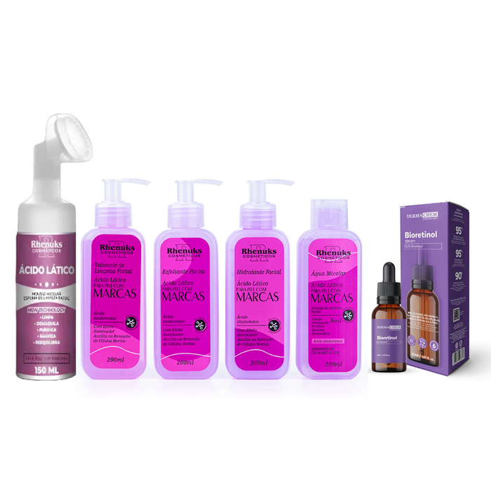Kit SkinCare Anti Manchas Rhenuks Cosméticos + Espuma Facial Anti Manchas + Sérum Bioretinol Dermachem