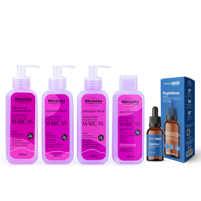 Kit SkinCareAnti Manchas Rhenuks Cosméticos + Sérum Peptídeos Dermachem