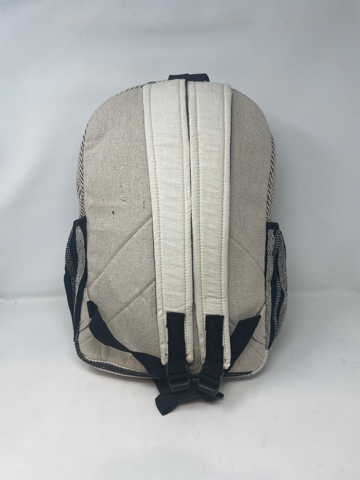 Large All Natural Pure Hemp Laptop Sleeve Backpack - Owl Design