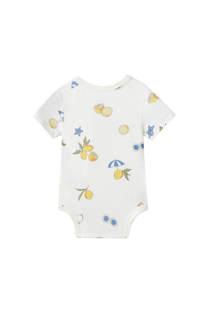 Lemon Organic Short-Sleeve Kimono Onesie