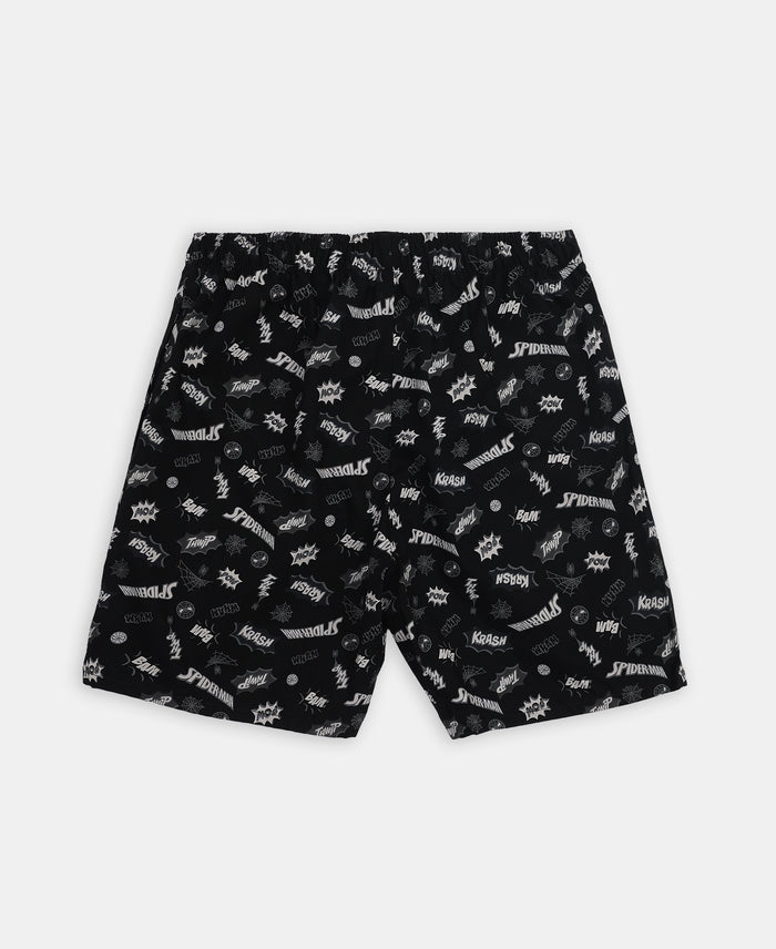 Marvel Avengers Super Combed Cotton Printed Boxer Shorts with Side Pockets - Navy & Black (Pack of 2)