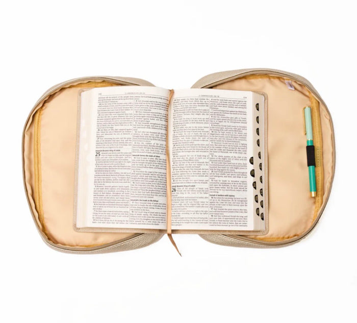 Mary Square Bible Cover-Champagne