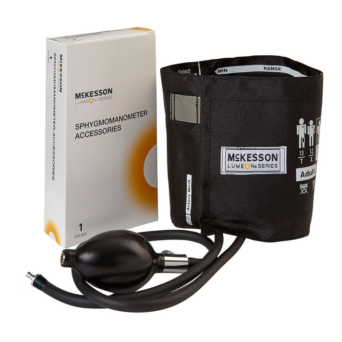 McKesson LUMEON Blood Pressure Cuff and Bulb, Adult, 23 to 40 cm - 01-865-11ABKGM-Case - LL Medico