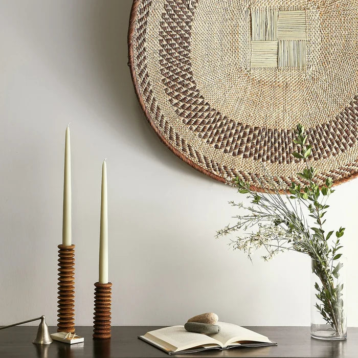 Medium Cognac Spiral Candle Holder
