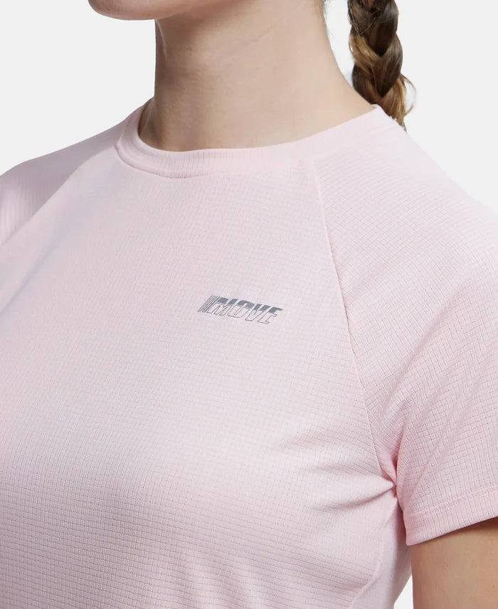 Microfiber Fabric Relaxed Fit Half Sleeve Breathable Mesh T-Shirt - Almond Blossom-7