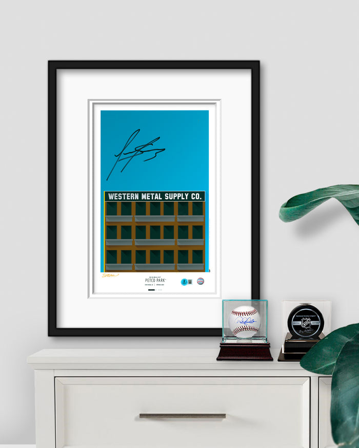 Minimalist Petco Park - Luis Arraez Autographed - Poster Print - Authenticated