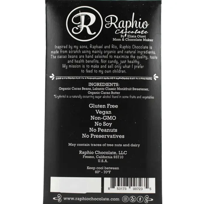 RAPHIO 72% Sugar Free Dark Chocolate