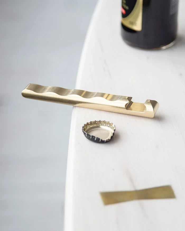 Ripple Bottle Opener in Brass