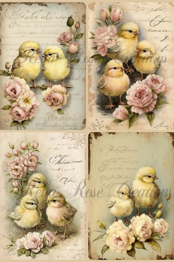 Shabby Chicks Rice Paper by Reba Rose Creations