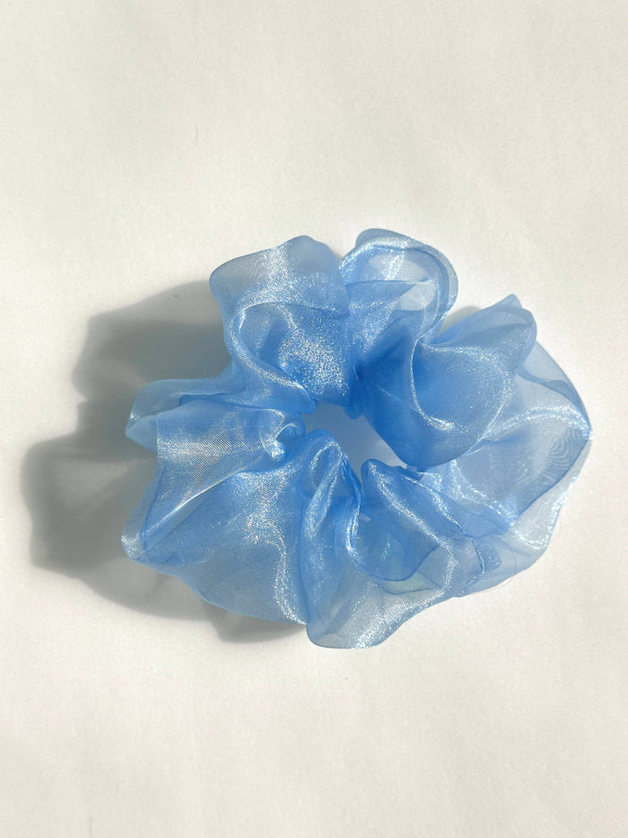 Sky Blue Mini Organza Scrunchie