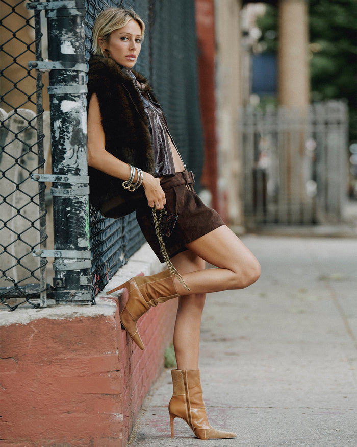 SOPHEE VEST FOSSIL BROWN
