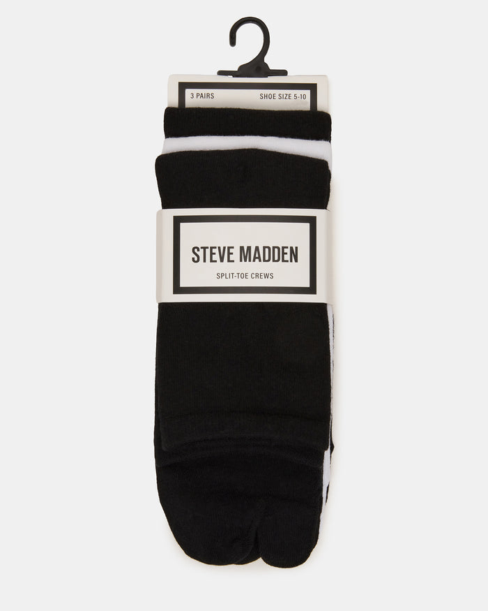 SPLIT TOE CREW SOCKS BLACK/WHITE