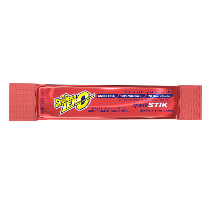 Sqwincher Qwik Stik Zero Oral Electrolyte Solution, Fruit Punch, 0.11 oz - 159060102-Pack - LL Medico