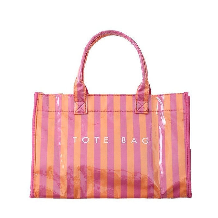Striped Rectangular Shopper Tote Bag - 260 Broadway Boutique
