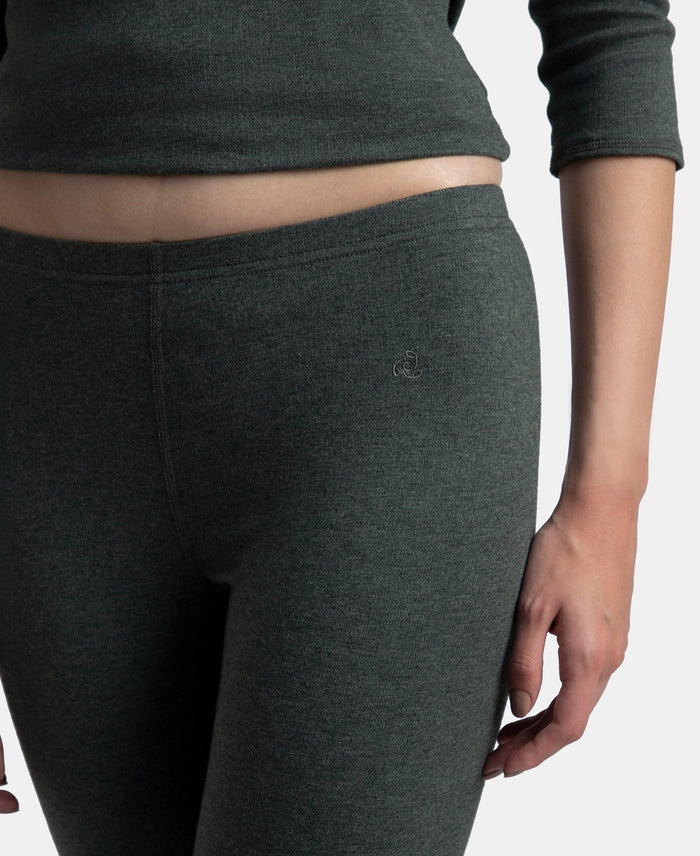 Super Warm Super Combed Cotton Rich Brushed Fabric Thermal Leggings with StayWarm Technology - Charcoal Melange