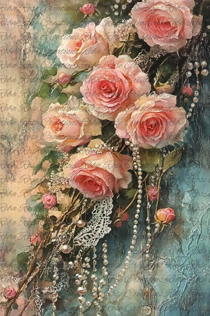 Victorian Roses VP-56 Rice Paper by Reba Rose Creations