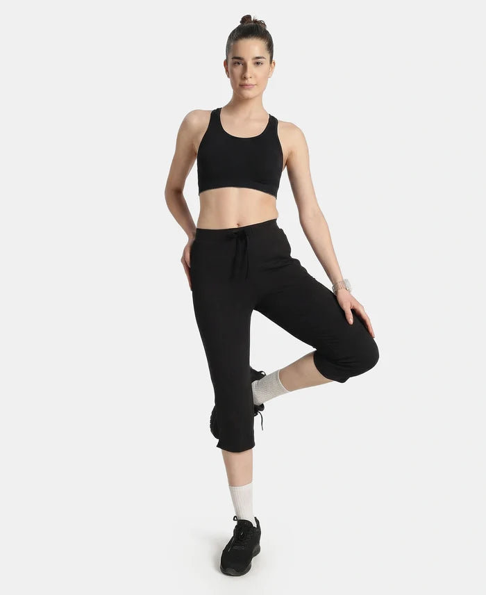 Wirefree Non Padded Micro Touch Nylon Elastane Full Coverage Reversible Active Bra With StayFresh Treatment - Black Melange