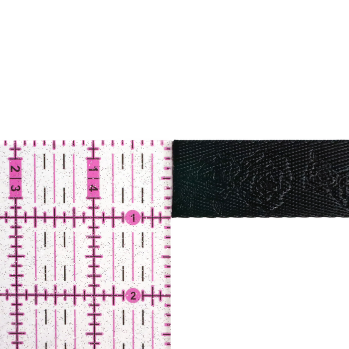 1" Black Debossed Roses | Webbing - 3, 5, or 10 Yard Cut