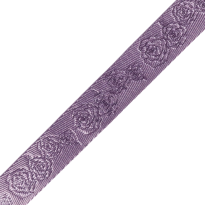 1" Lavender Debossed Roses | Webbing - 3, 5, or 10 Yard Cut