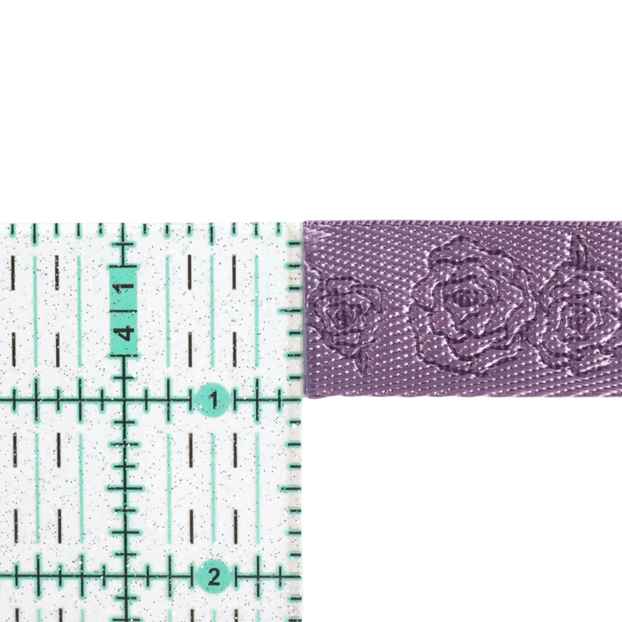1" Lavender Debossed Roses | Webbing - 3, 5, or 10 Yard Cut