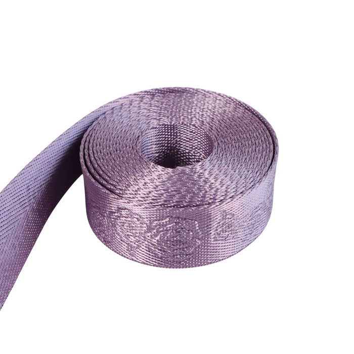 1" Lavender Debossed Roses | Webbing - 3, 5, or 10 Yard Cut