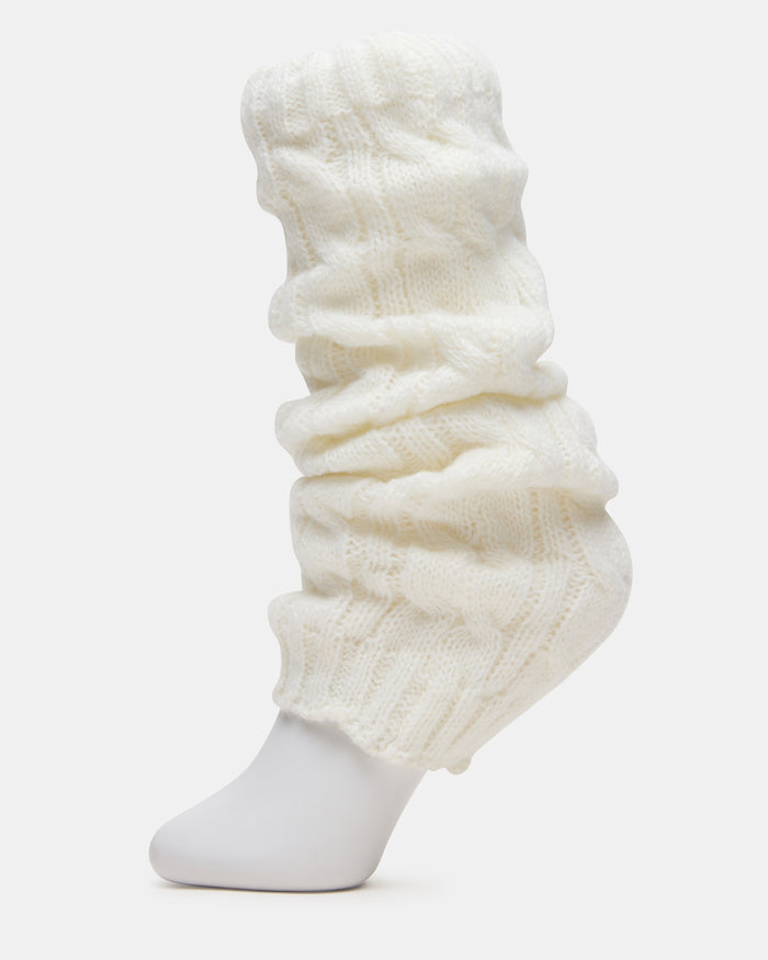 CHUNKY CABLE Ivory Knit Socks Leg Warmer Pack | Steve Madden